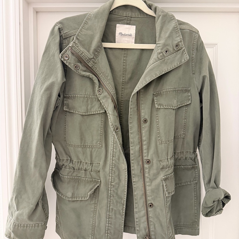 Madewell Sage Green Utility Jacket with Front Pockets